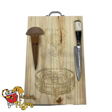 Combo Tabla River/Boca + Cuchillo Tandilero Grabado